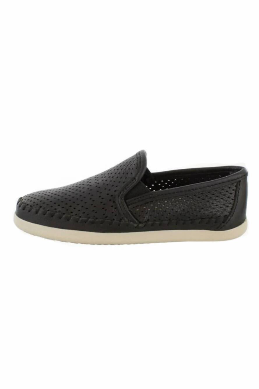NEW MINNETONKA women's pacific leather sneaker in black